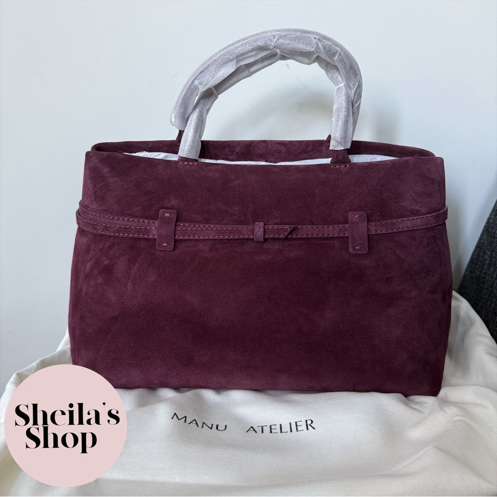 NWT Manu Atelier Le Cambon 35 Bag in Merlot Suede - Picture 4 of 8